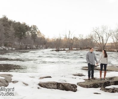 NH Engagement Photographer Millyard Studios Railroad Winter Session 2