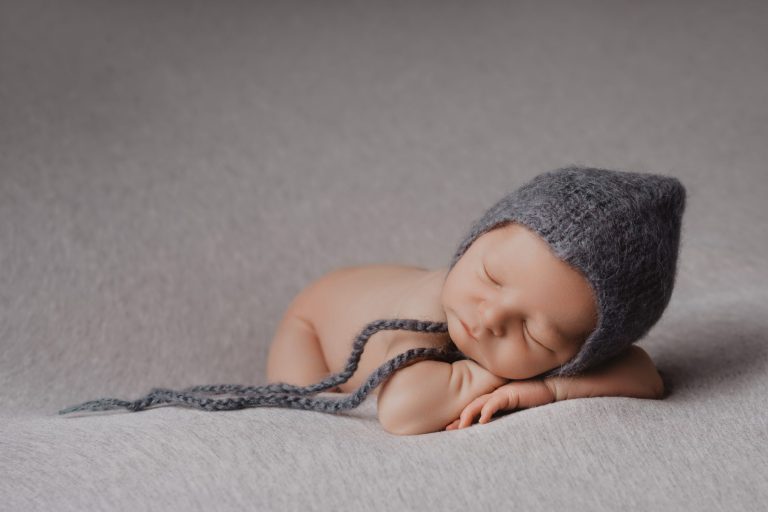 Newborn Photographer NH / Millyard Studios / Newborn Boy Session with Grey and Navy Tones